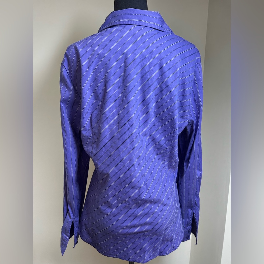 Jones New York Purple Striped Button-Down Shirt - Picture 6 of 7